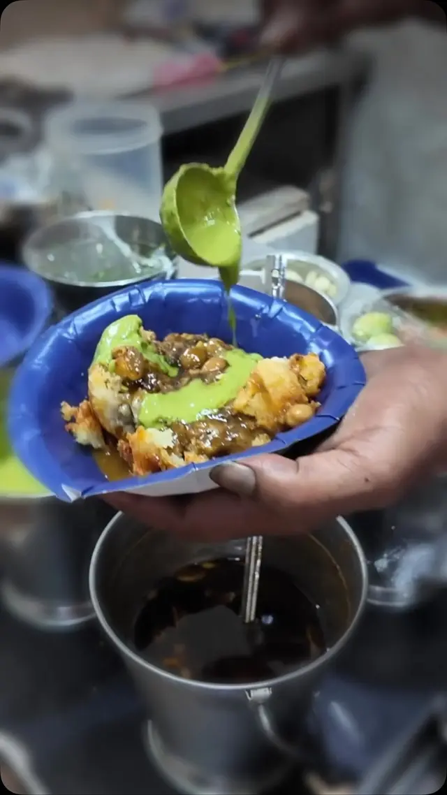 Agra Chaat — aloo tikki chaat crisped in ghee